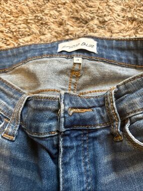 Studio High-Rise Distressed Blue Denim Jeans